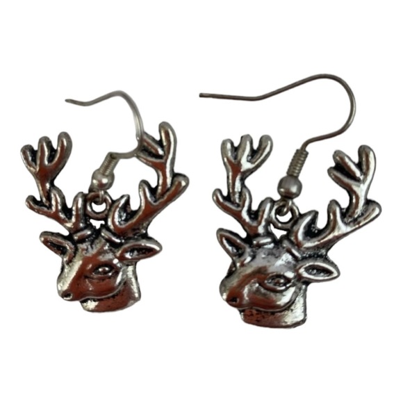 𝅺earrings Octoberfest Reindeer Silver - Picture 1 of 2